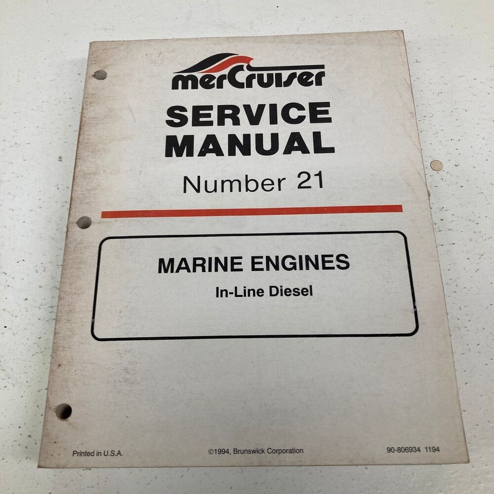 MerCruiser Marine Engines In-Line Diesel Service Manual 1994